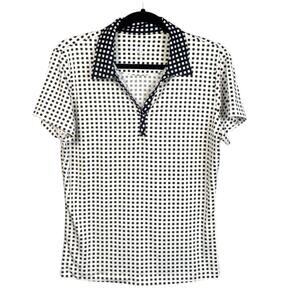 Tail Womens Polo Shirt Black White Stripe Performance Stretch  M Golf Pickleball